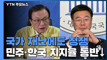 "코로나 사태에도 정쟁"...민주·한국 지지율 동반 하락 / YTN