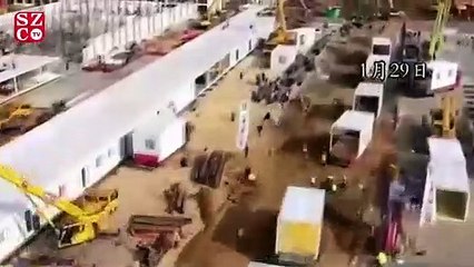 Çin'de 10 gün içinde 1000 yataklı hastane inşa edildi