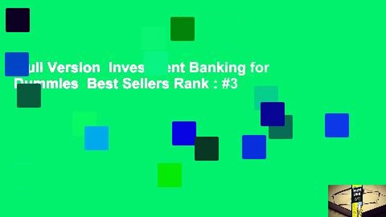 Full Version  Investment Banking for Dummies  Best Sellers Rank : #3