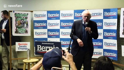 Download Video: Bernie Sanders rallies volunteers in Iowa on eve of caucuses: 