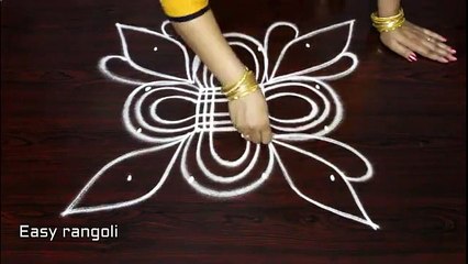 beginners kolam designs with 4x4 dots - dots rangoli designs - chukkala muggulu