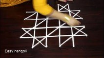 beginners kolam designs with 6x4 dots - chukkala muggulu designs - easy rangoli designs