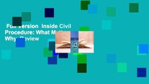 Full Version  Inside Civil Procedure: What Matters and Why  Review