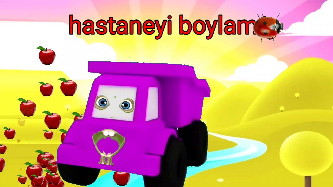 Bir gün bir gün bir çocuk şeker de sanmış ilacı, çocuk şarkısı söyleyen Kamyon çizgi filmi izle.