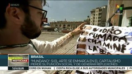 Rinde homenaje artista Mundano a brasileños de tragedia en Brumadinho