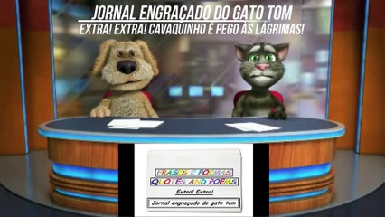 Jornal engraçado do gato tom: Cavaquinho é pego às lágrimas! [Frases e Poemas]