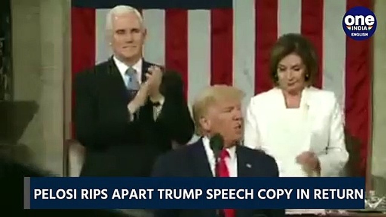 Trump snubs handshake, Pelosi rips apart his speech| OneIndia News
