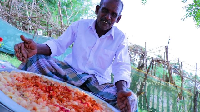 Chicken Fried Rice Recipe - Grandpa Cooking and eating Chicken Fried Rice - Village Cooking Channel