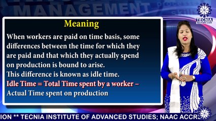 BBA || Ms. RAJNI BANSAL || IDLE TIME || TIAS || TECNIA TV