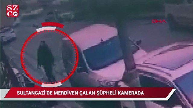 Sultangazi'de merdiven çalan hırsız kamerada