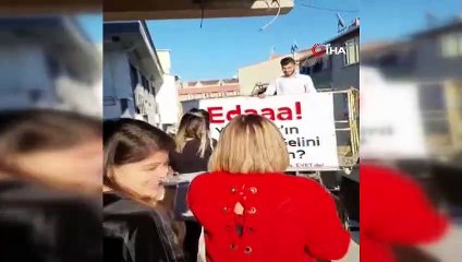 Vinç sepetinde sürpriz evlilik teklifi