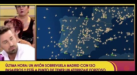Sálvame: Belén Esteban da la exclusiva de que el avión de Air Canada acaba de aterrizar en Barajas