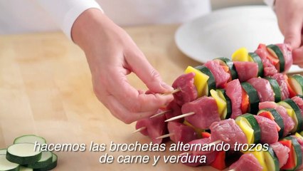 Receta de brochetas de cerdo a la parrilla