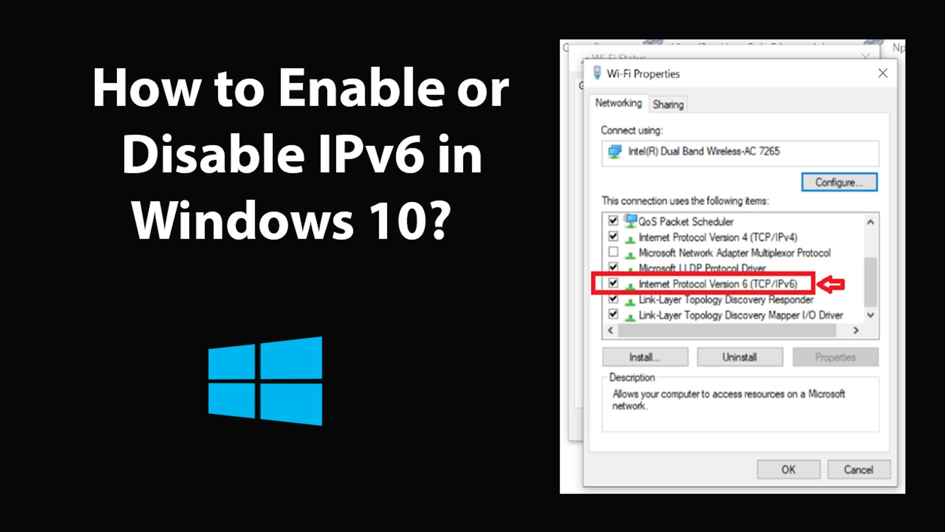 How To Enable Or Disable Ipv6 In Windows 10 Video Dailymotion