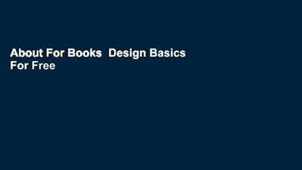 About For Books  Design Basics  For Free