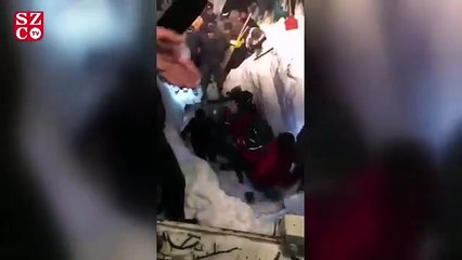 Van, çığda 4 kişinin kurtarılma anı...