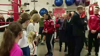 Cambridges stop at boxing club on royal engagement