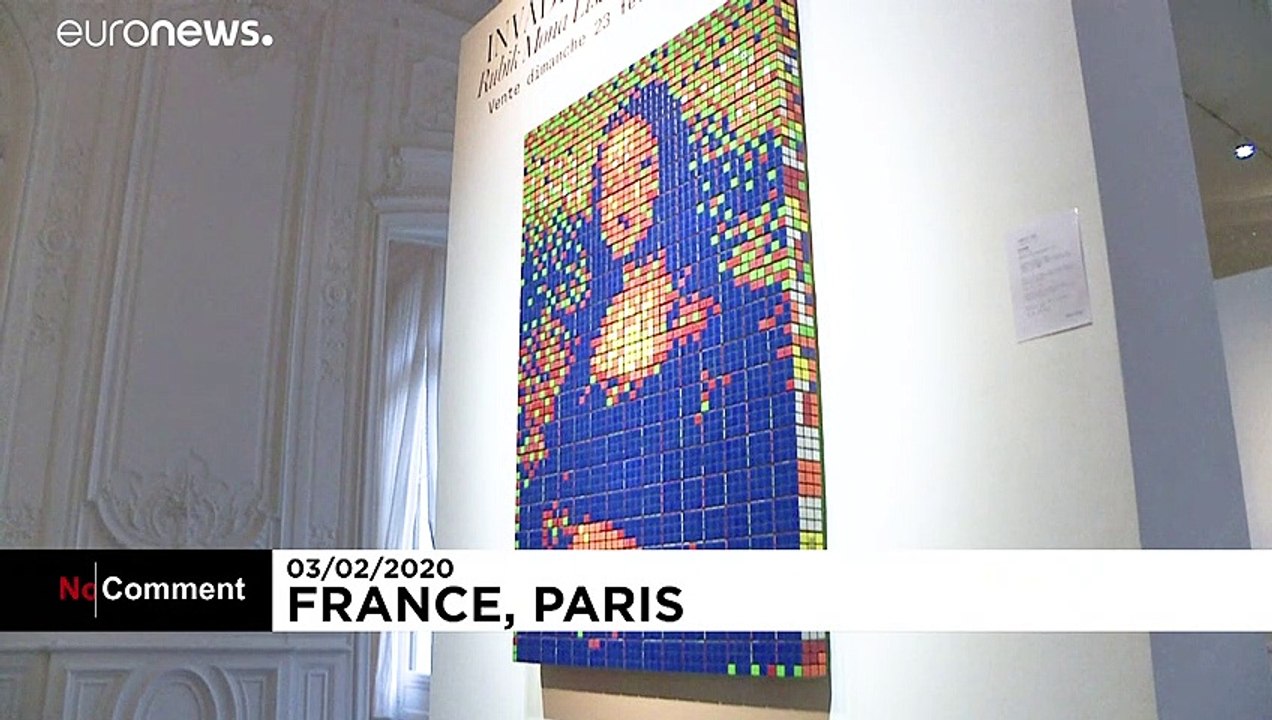 Auktion: Mona Lisa aus 330 bunten Zauberwürfeln