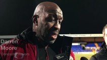 Darren Moore praises Doncaster Rovers goalscorers Jacob Ramsey and Fejiri Okenabirhie after the win at Tranmere Rovers