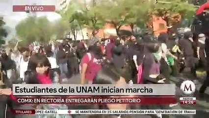 Estudiantes marchan hacia Rectoría de la UNAM