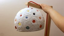 Artist uses recycled paper to create papier-mâché lampshades