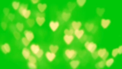 Green screen effects hearts bokeh