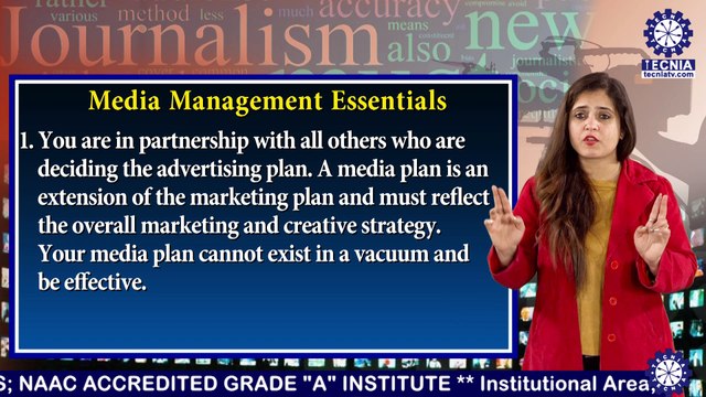BAJMC || Ms. Nivedita Sharma || Steps in Media Management || TIAS || TECNIA TV