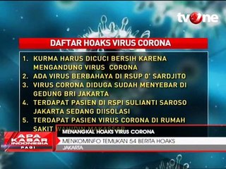 Menkominfo Temukan 54 Berita Hoax Soal Corona