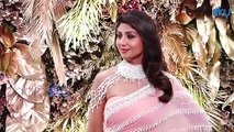 Shilpa Shetty Looks Perfect in peach saree at Armaan Jain Wedding Reception | Boldsky