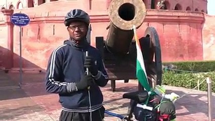 Cyclist from Kanyakumari At Gobindgarh Fort