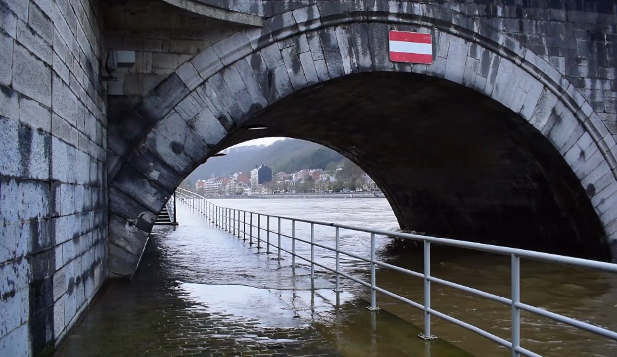 La Meuse a débordé à plusieurs endroits à Namur ce 4 février 2020