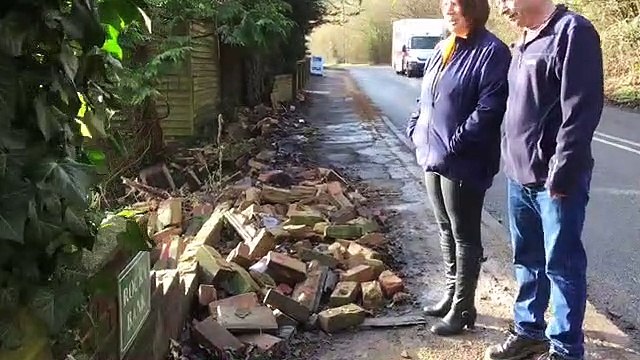 Car crashed into garden wall in Valebridge Road, Burgess Hill