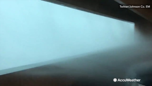 Fierce winds and rain whip through city