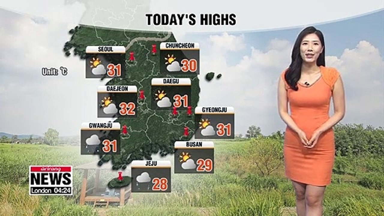 Warm in the afternoon under mostly sunny skies, rain on south 082619