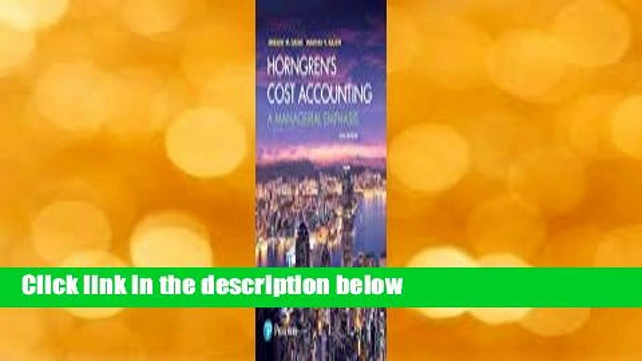 [READ] Horngren's Cost Accounting: A Managerial Emphasis