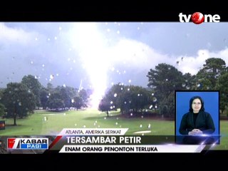 Detik-detik Petir Sambar Pohon, Enam Orang Terluka