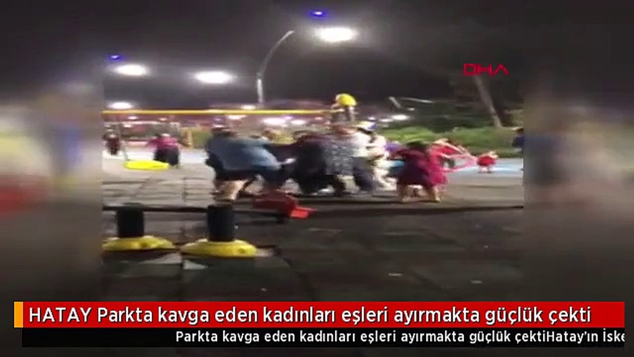 HATAY Parkta kavga eden kadınları eşleri ayırmakta güçlük çekti