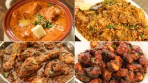 4 Best Chicken Recipes For Lunch/Dinner | Butter Chicken, Chicken Biryani, Chicken Korma, Chicken 65