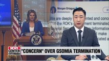 U.S. State Dept. spokesperson echoes disappointment and concern over GSOMIA termination