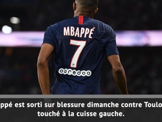 PSG - Mbappé absent plusieurs semaines