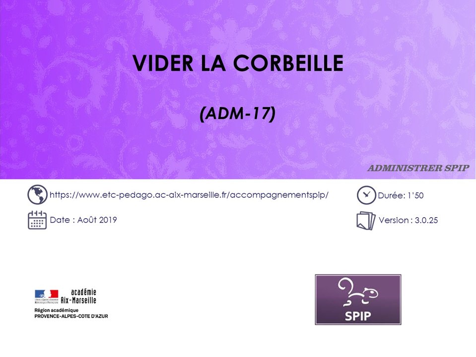 Vider la corbeille d'un site SPIP