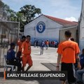 DOJ suspends inmates' early release based on good conduct