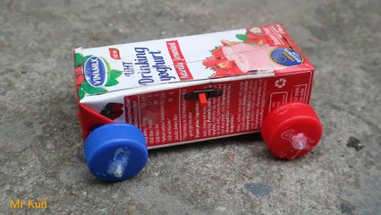 How to make a car from milk box - TLC