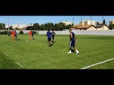 OL : exercice entraînement avec Memphis Depay, Jean Lucas, Tiago Mendes, Bertrand Traoré