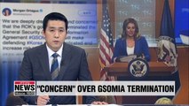 U.S. State Dept. spokesperson echoes disappointment and concern over GSOMIA termination