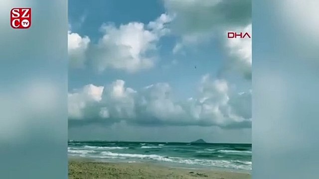 İspanya'da savaş uçağının denize düşme anı kamerada