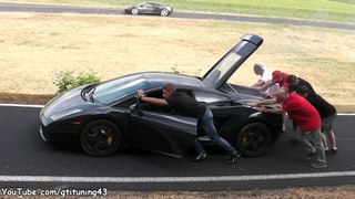 Une Lamborghini Gallardo tombe en panne sur la piste