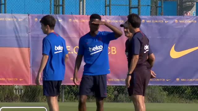 La felicidad reina en el entrenamiento del Barcelona tras vencer al Betis