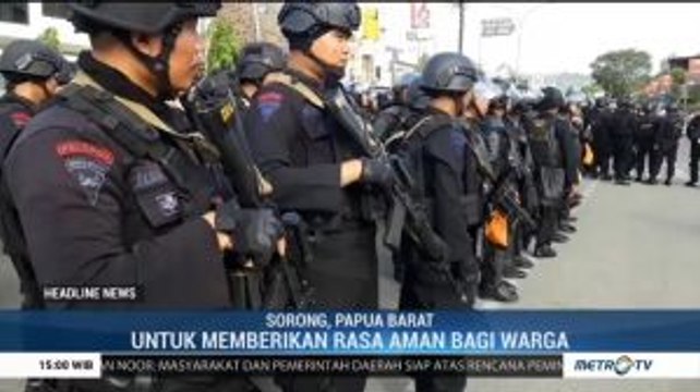 Aparat Lakukan Apel Pengamanan Jelang Unjuk Rasa Damai di Kota Sorong
