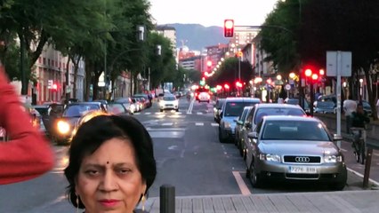 IMG_1602 Aruna & Hari sharma at Plaza Andalucia Enjoying Evening time Bilbao Aug 23, 2019